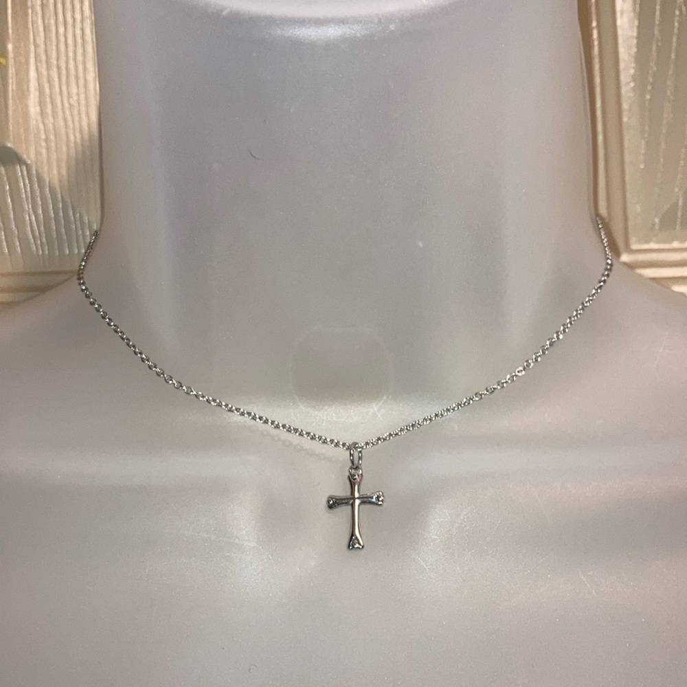HMK Stainless Steel Cross Pendant Adjustable Necklace EUC